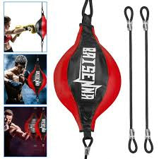 Double End Ball, Boxing Speed Dodge Training Ball Leather Punch Bag Hanging Speed Ball for Gym Boxing Speed Training, Includes Cord, Stress Relief Exercise Equipment, Adult Teenagerss